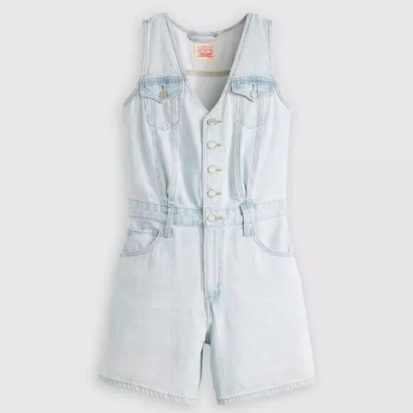 Levi's Vest Romper Rom Com - Blue - Picture 5 of 6